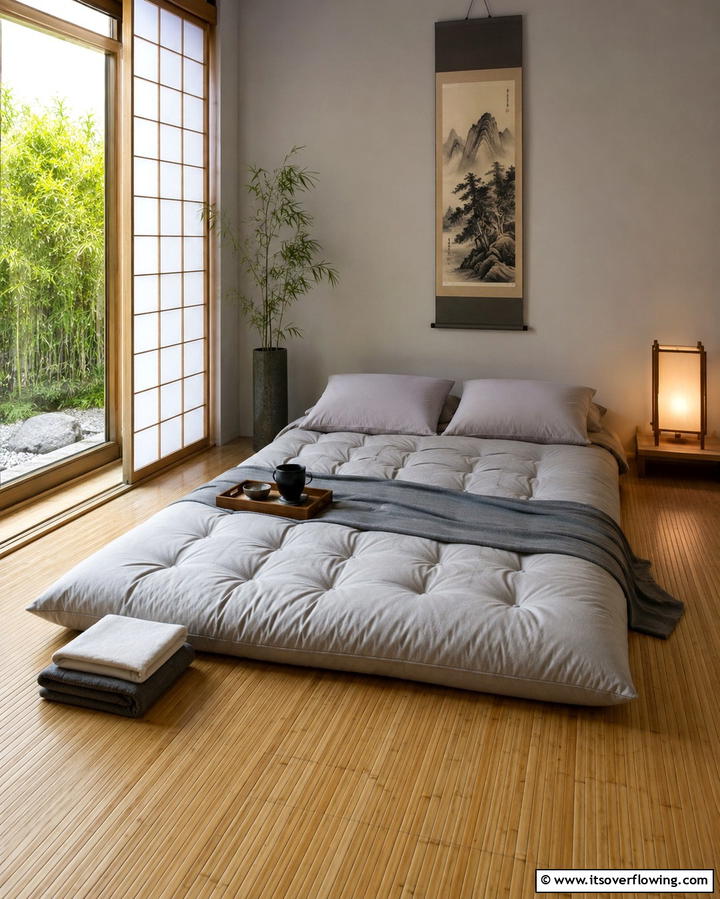 Futon Style Sleeping Arrangement - 25 Japanese Bedroom Design Ideas for Minimalism