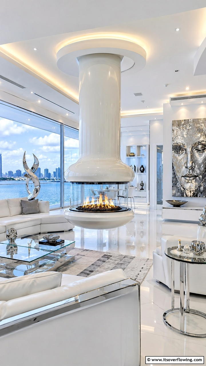 Futuristic Contemporary Hearth Appeal - 30 Fireplace Hearth Ideas to Elevate Your Living Room