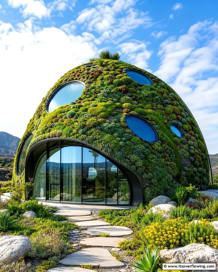 Futuristic Eco Dome - 25 Houses With Green Roofs for Eco-Friendly Living