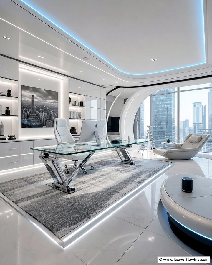 Futuristic Loft Office - 20 Loft Office Ideas for a Productive Workspace