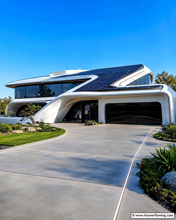 Futuristic Smart Home - 30 Houses with Black Roofs- Modern Exterior Design Inspiration