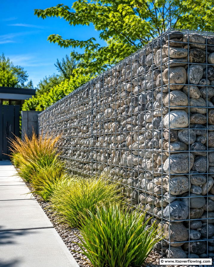 Gabion Walls - 25 Rock Landscaping Ideas to Transform Your Outdoor Space