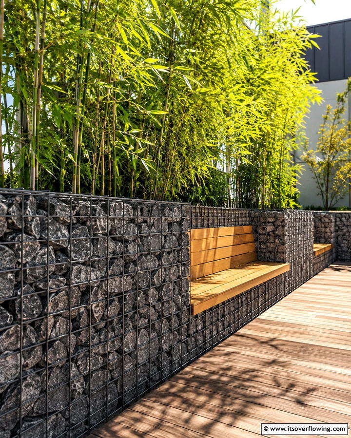Gabion Walls for a Modern Edge - 25 Low Maintenance Garden Border Ideas for Easy Landscaping