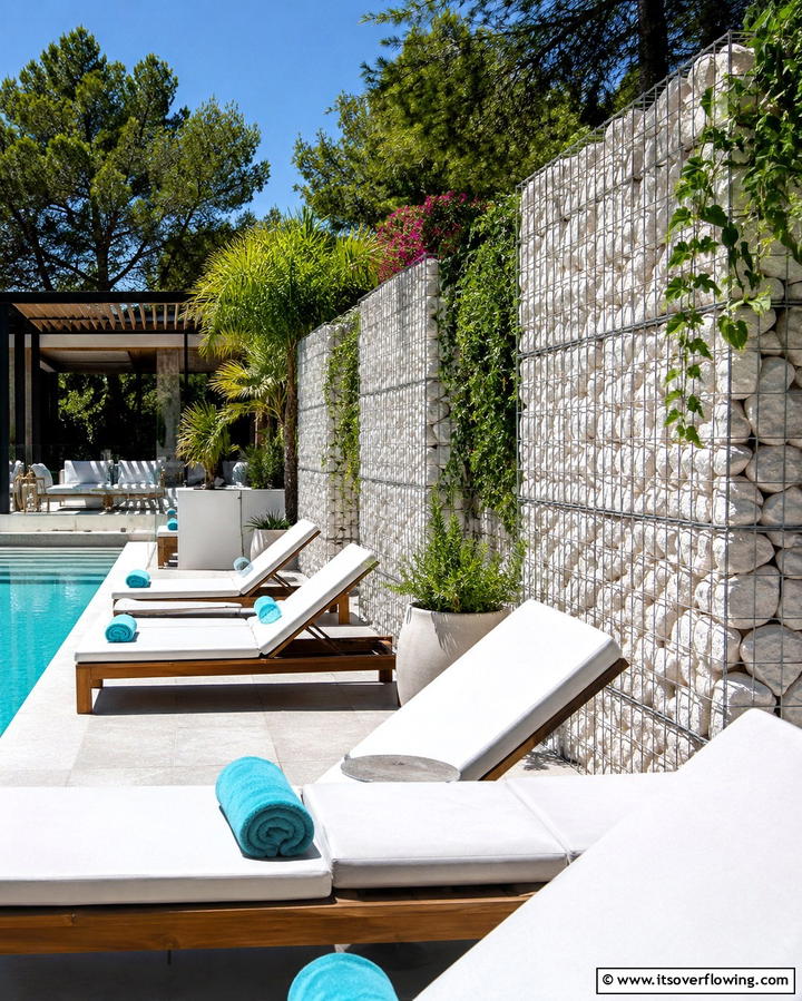 Gabion Walls for a Unique Look - 25 Privacy Patio Ideas for a Secluded Outdoor Oasis