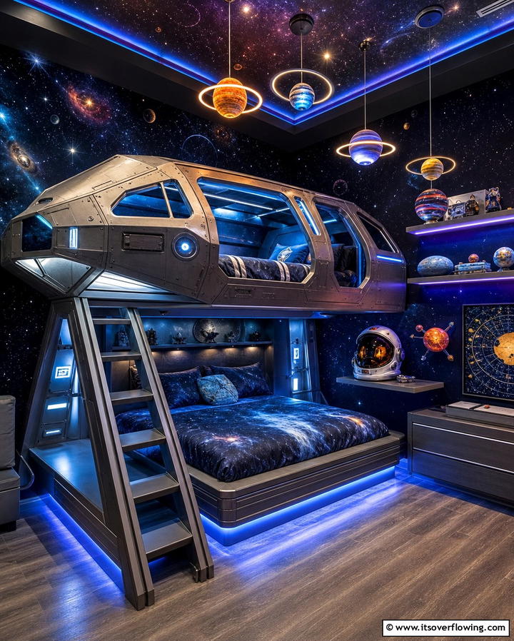 Galactic Space Odyssey - 25 Fantasy Bedroom Ideas for a Magical Escape