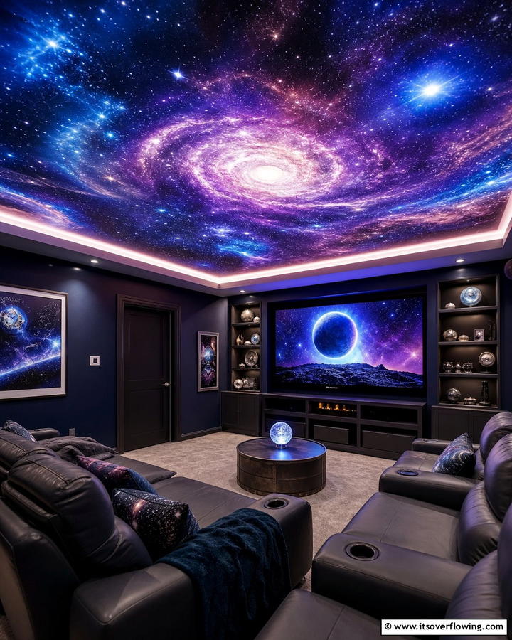 Galaxy Exploration for a Cosmic Experience - 25 Ceiling Wallpaper Ideas to Elevate Your Space