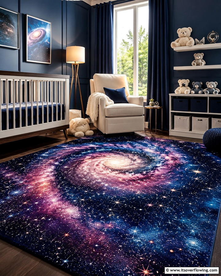 Galaxy Themed Rug - 25 Space-themed Nursery Ideas for a Galactic Dream