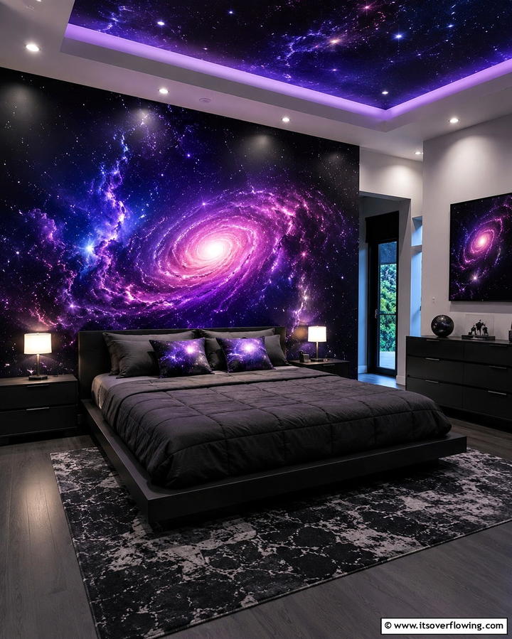 Galaxy Wall Murals - 25 Space-Themed Room Ideas for Kids and Adults