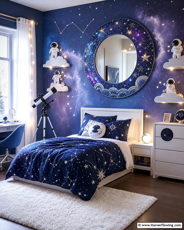Galaxy and Starry Night - 20 Mirror Painting Ideas to Add Art to Your Walls