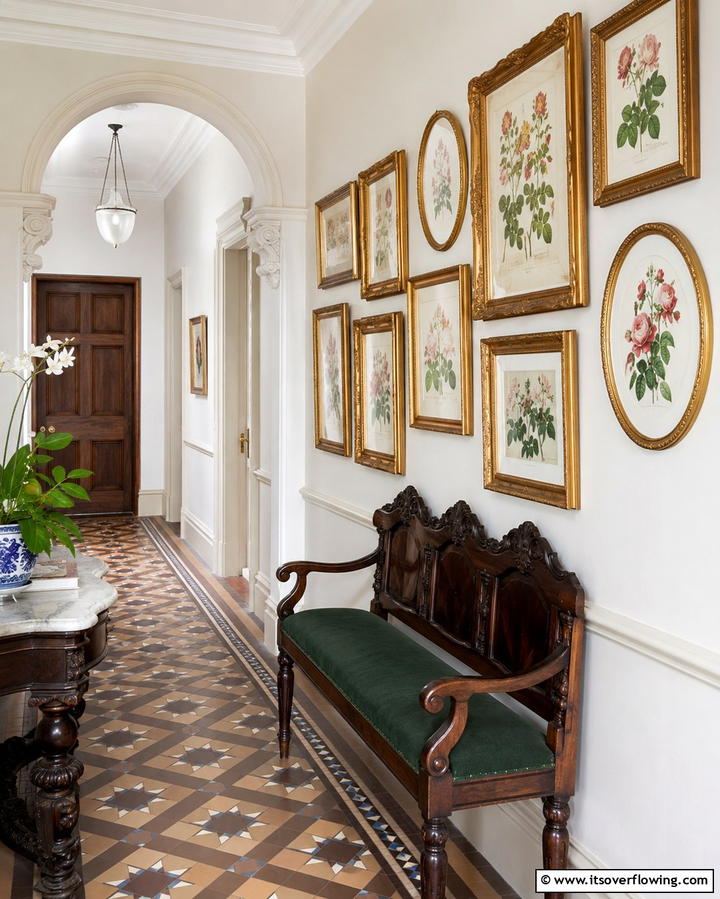 Gallery Style Wall Art - 25 Victorian Hallway Ideas for a Grand Entrance