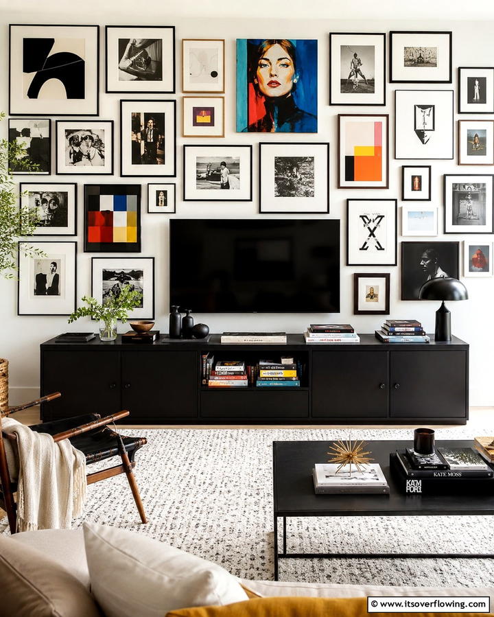 Gallery Wall - 25 TV Console Decor Ideas to Elevate Your Living Room