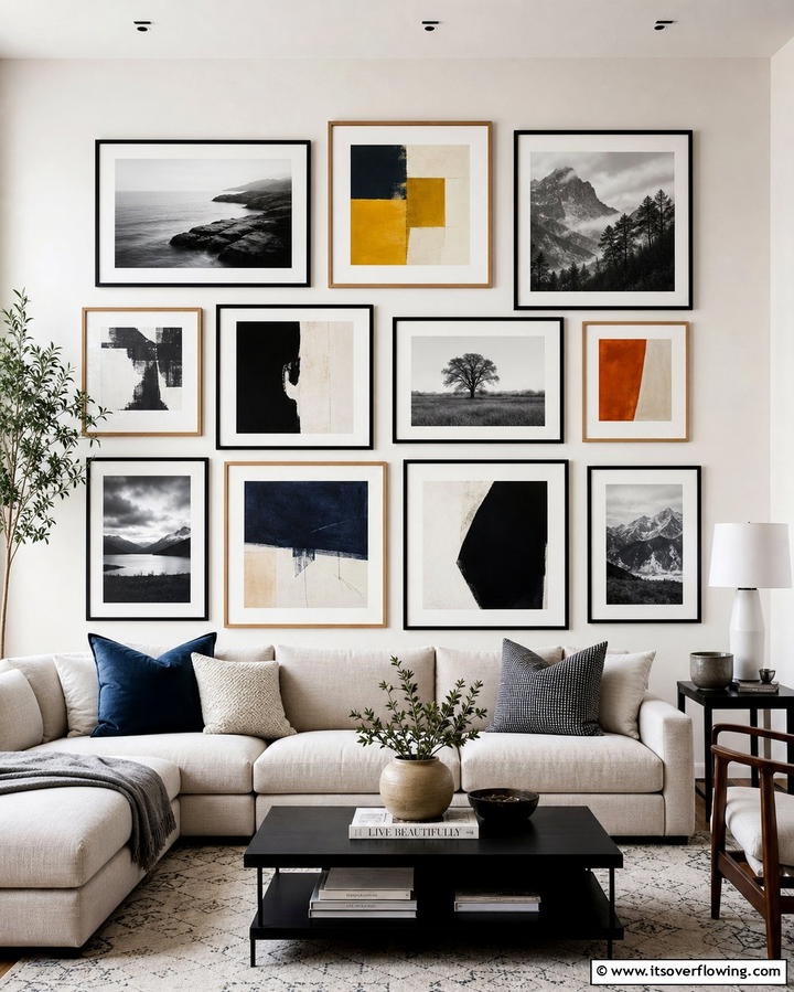 Gallery Wall Display - 25 Morning Room Ideas to Brighten Your Day