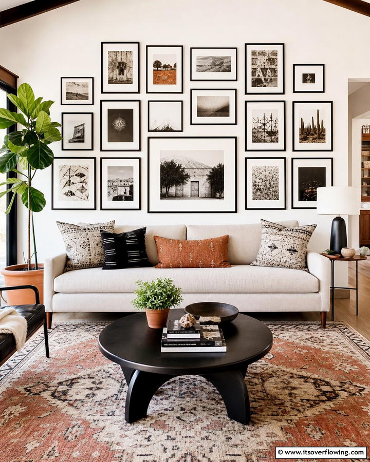 Gallery Wall Displays - 20 Parlor Room Ideas to Revitalize Your Living Space