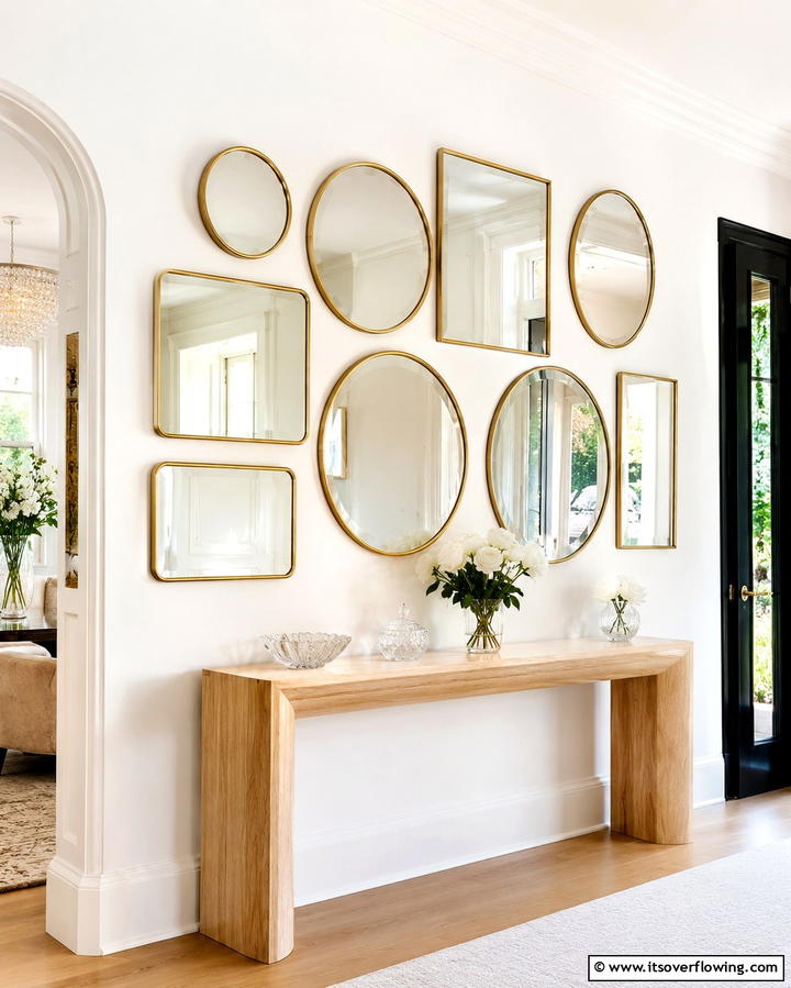 Gallery Wall of Mirrors - 25 Large Wall Decor Ideas to Make a Bold Statement
