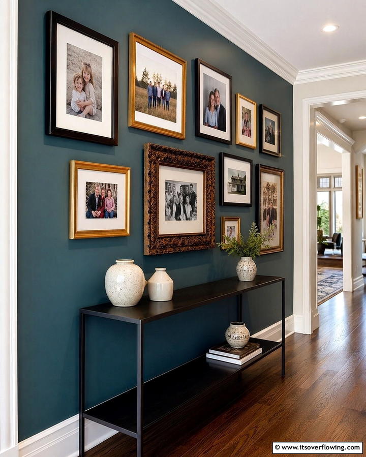 Gallery Wall with Mixed Frames - 30 Family Photo Wall Ideas to Display Memories