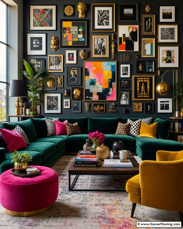 Gallery Walls - 25 Maximalist Living Room Design Ideas for Bold Homes