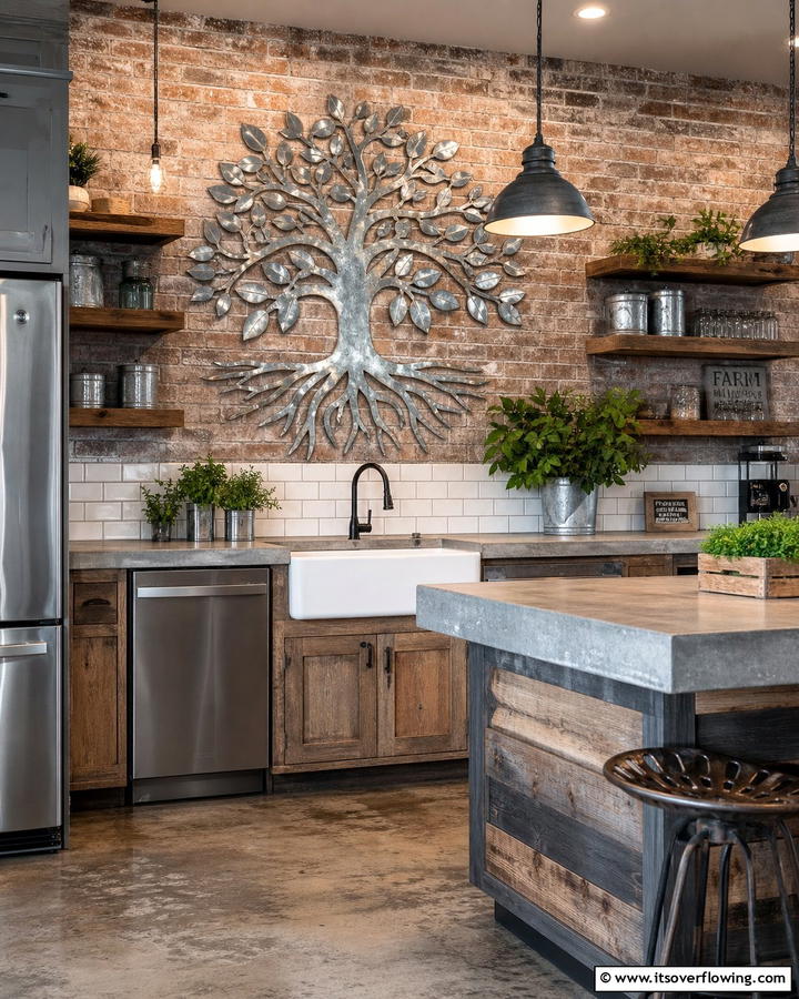 Galvanized Metal Wall Art - 20 Rustic Wall Decor Ideas for a Cozy and Charming Home