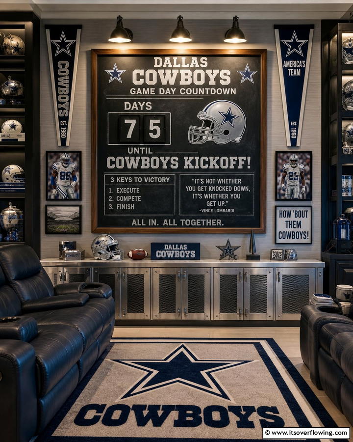 Game Day Countdown Calendar - 20 Dallas Cowboys Man Cave Ideas for True Fans