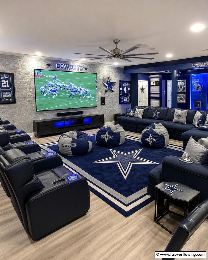 Game Day Seating - 20 Dallas Cowboys Man Cave Ideas for True Fans
