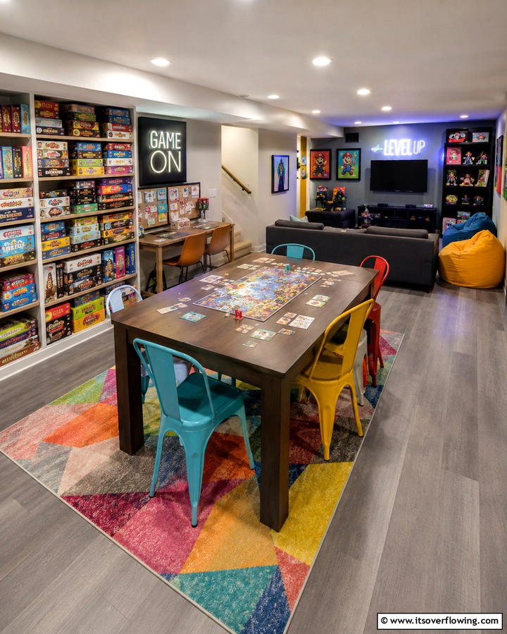 Gaming Area for Family Bonding - 25 Fun Basement Playroom Ideas for Kids of All Ages