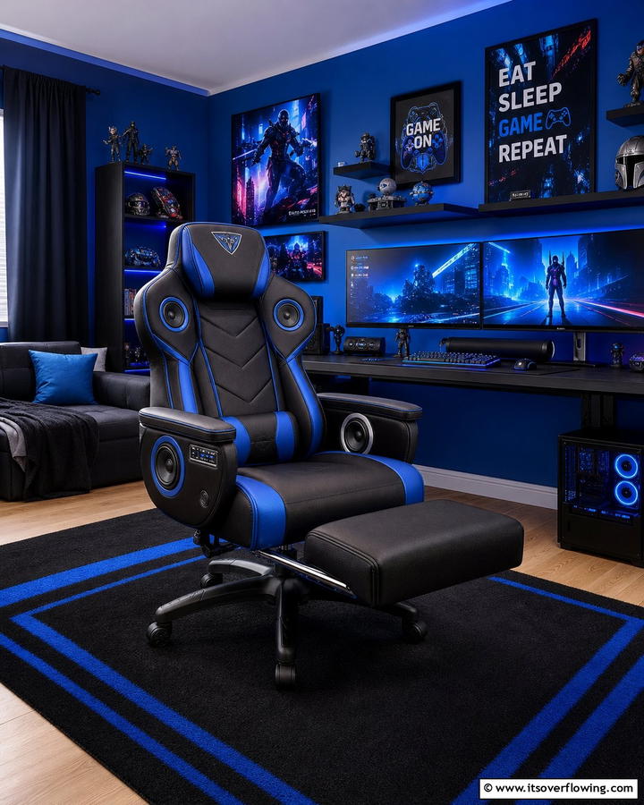 Gaming Chair with Built In Features - 25 Boys Gaming Bedroom Ideas for the Ultimate Gaming Setup