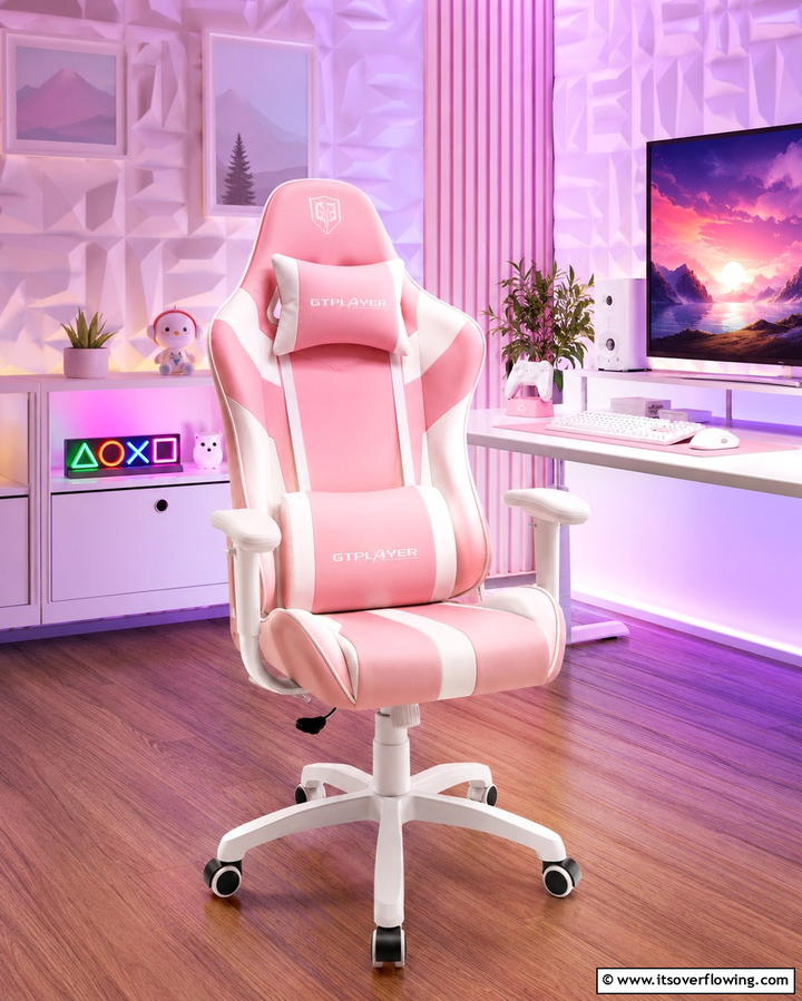 Gaming Chair with Lumbar Support - 25 Gamer Girl Room Ideas for a Fun and Stylish Space