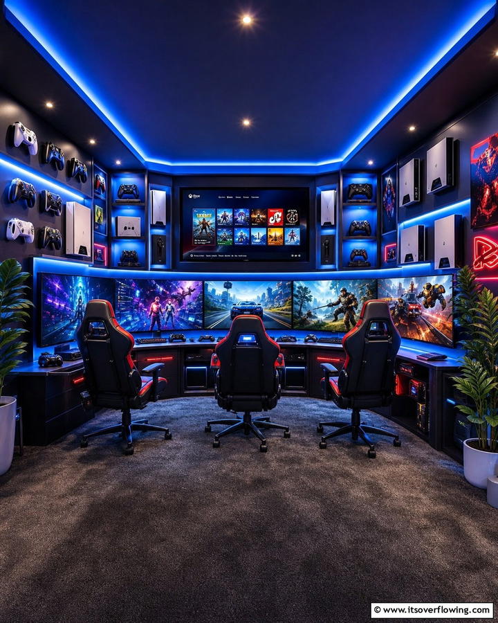 Gaming Console Arena - 21 Man Cave Ideas for the Ultimate Relaxation Zone