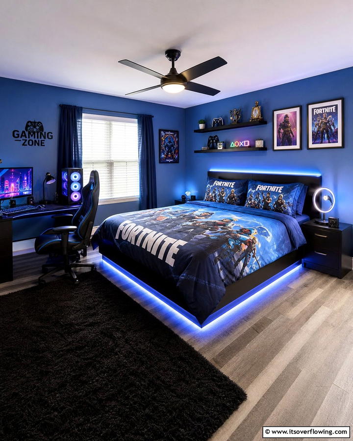 Gaming Themed Bed Linens - 25 Boys Gaming Bedroom Ideas for the Ultimate Gaming Setup
