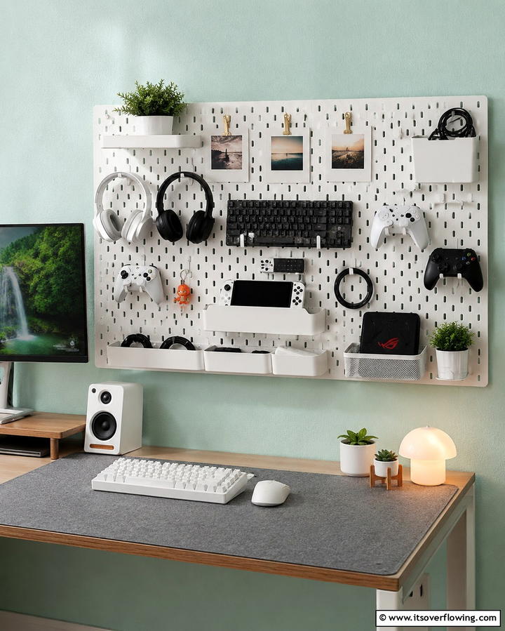 Gaming Wall Organizer - 25 Small Game Room Ideas for Fun and Entertainment