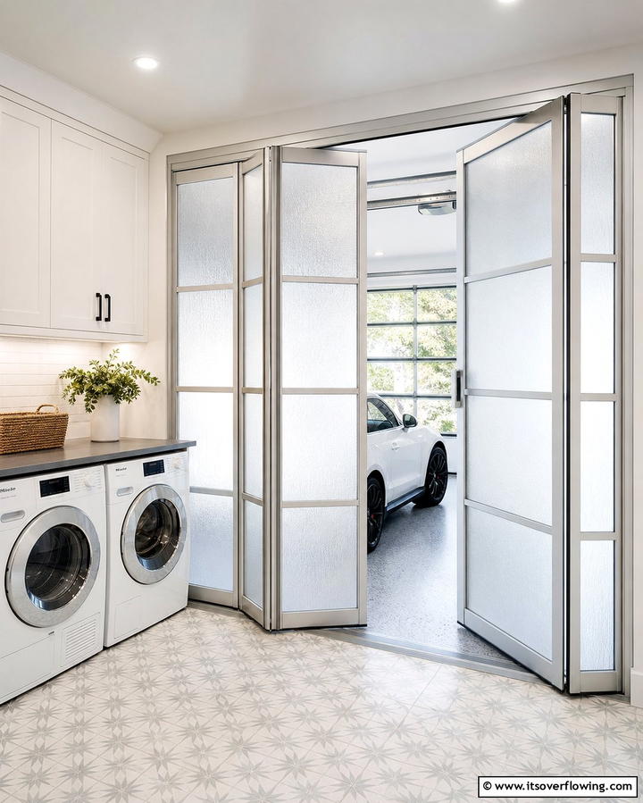 Garage Door Partition for Separation - 25 Functional Garage Laundry Room Combo Ideas