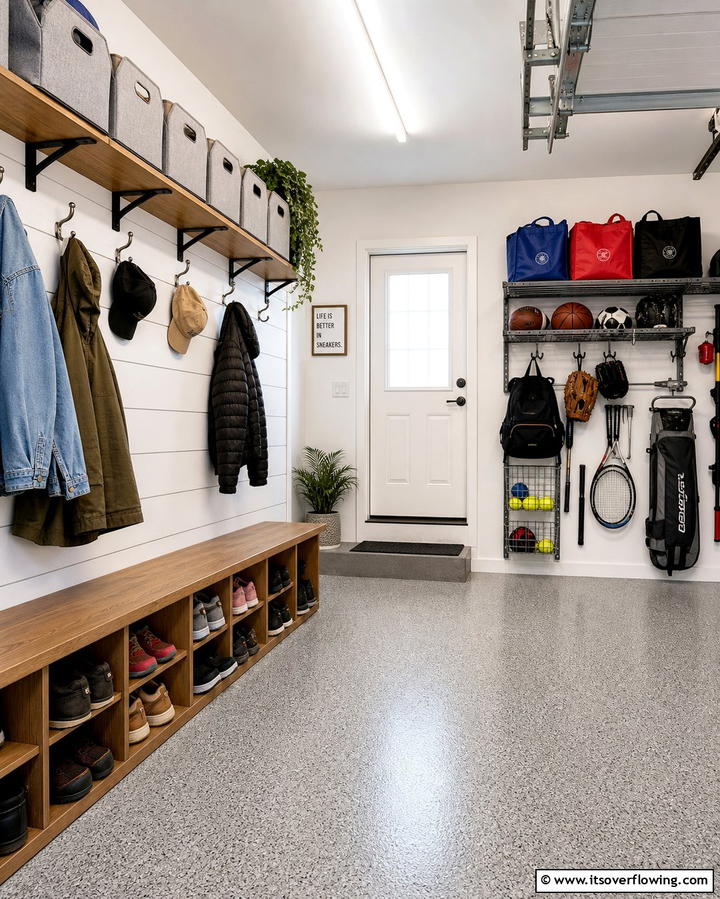Garage Transition Drop Zone - 25 Drop Zone Ideas to Keep Your Home Organized and Tidy