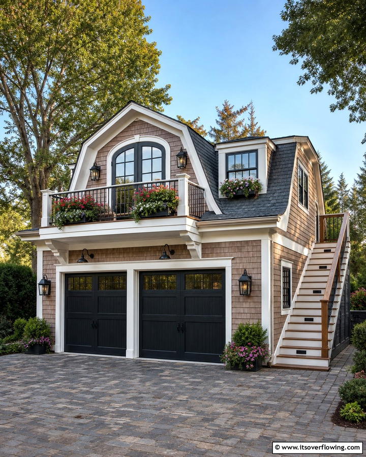 Garage with Living Space Above - 25 Detached Garage Ideas for Extra Storage and Style