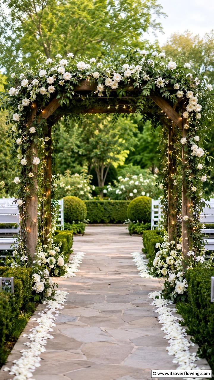 Garden Arbor Inspired Arch - 21 Beautiful Wedding Arch Ideas for Ceremony Backdrops