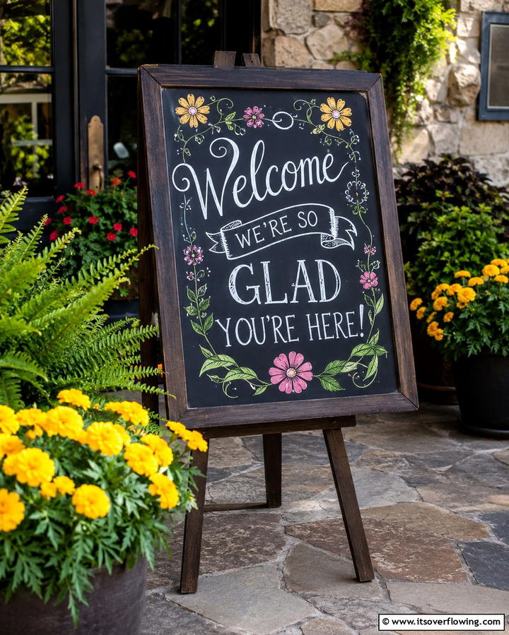 Garden Chalkboard Sign - 25 Garden Sign Ideas to Personalize Your Outdoor Space