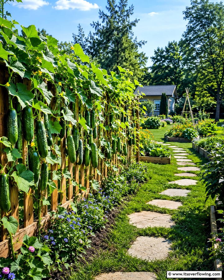 Garden Fence Trellis - 25 Cucumber Trellis Ideas for a Productive Garden