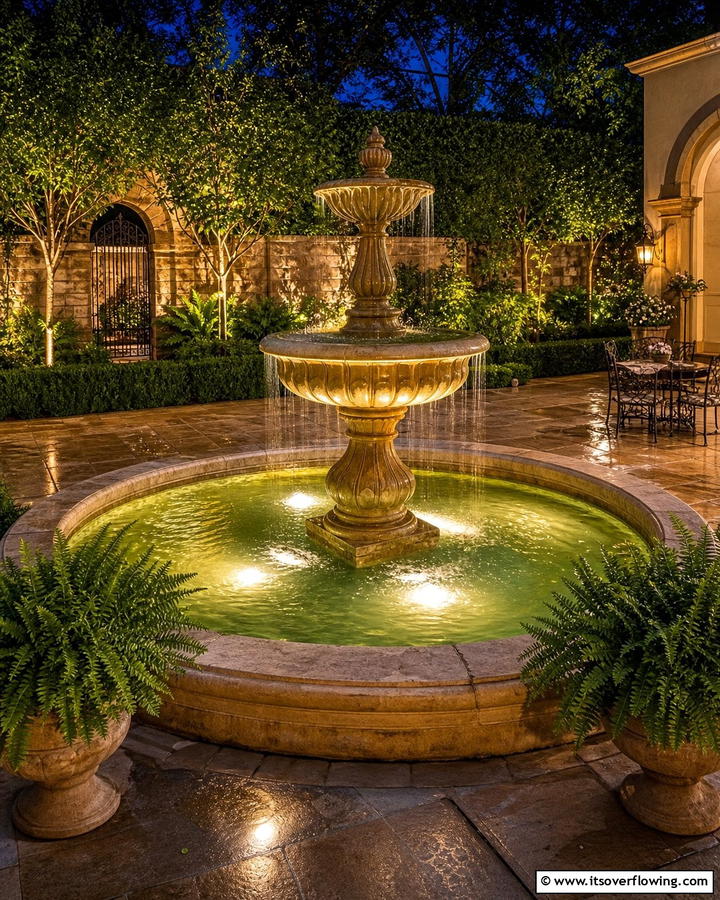 Garden Fountain Lighting - 21 Garden Lighting Ideas for Magical Outdoor Nights