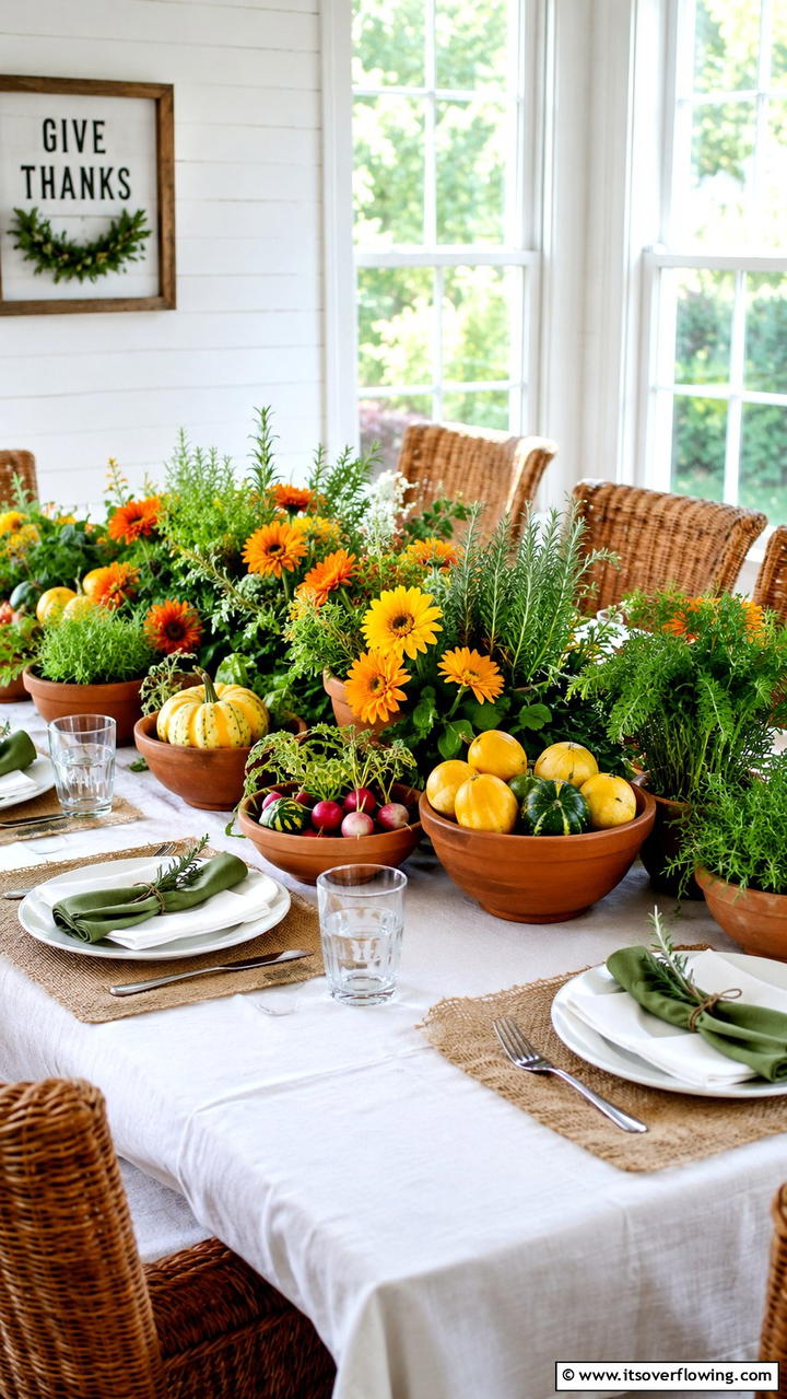 Garden Fresh Harvest Centerpiece - 21 Stunning Thanksgiving Centerpiece Ideas for Your Table