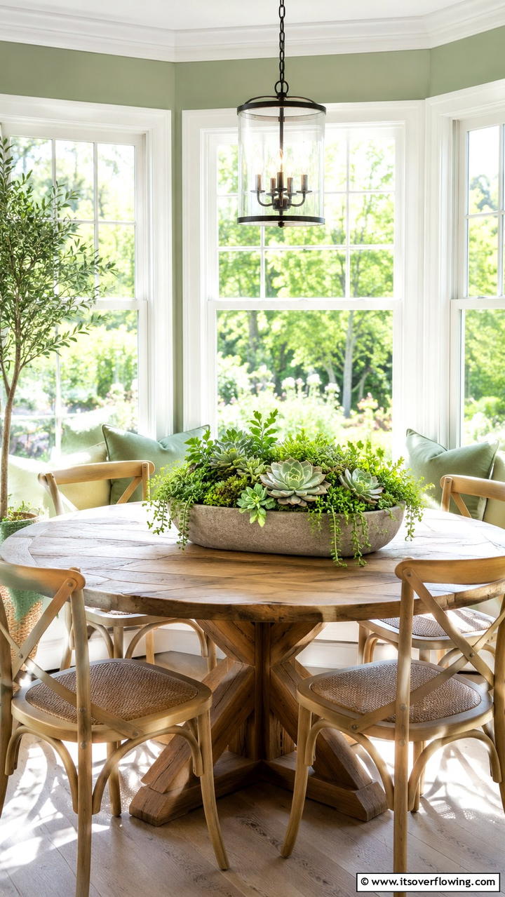 Garden Inspired Dough Bowl Arrangement - 30 Rustic Dough Bowl Decor Concepts for Farmhouse-Inspired Homes