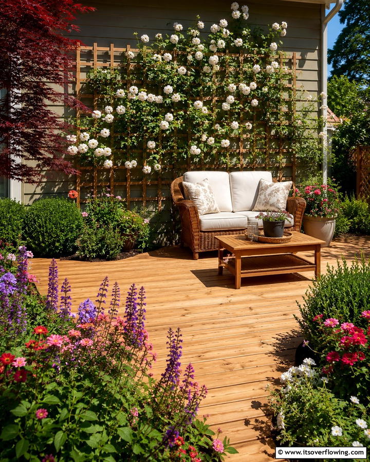 Garden Integrated Deck - 25 Ground Level Deck Ideas for Easy Outdoor Living