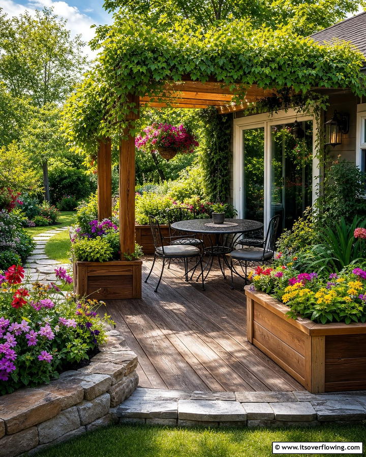Garden Integrated Deck - 21 Backyard Deck Ideas to Elevate Your Outdoor Living Space