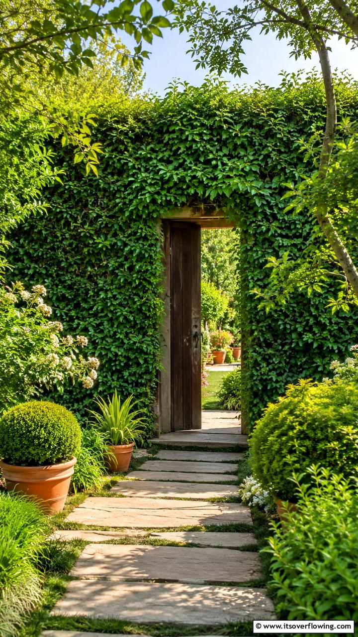 Garden Integrated Doorway - 30 Hidden Door Ideas- Secret Storage & Creative Spaces