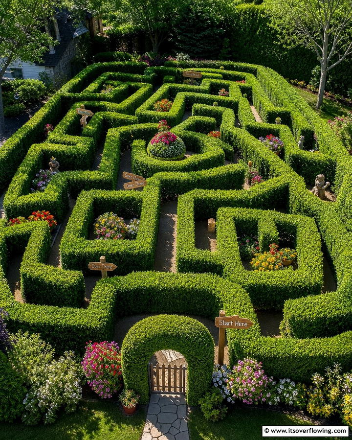 Garden Maze Fun - 25 Backyard Playground Ideas for Kids