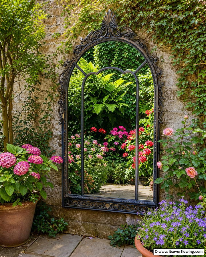 Garden Mirrors - 20 Garden Focal Point Ideas to Enhance Your Yard