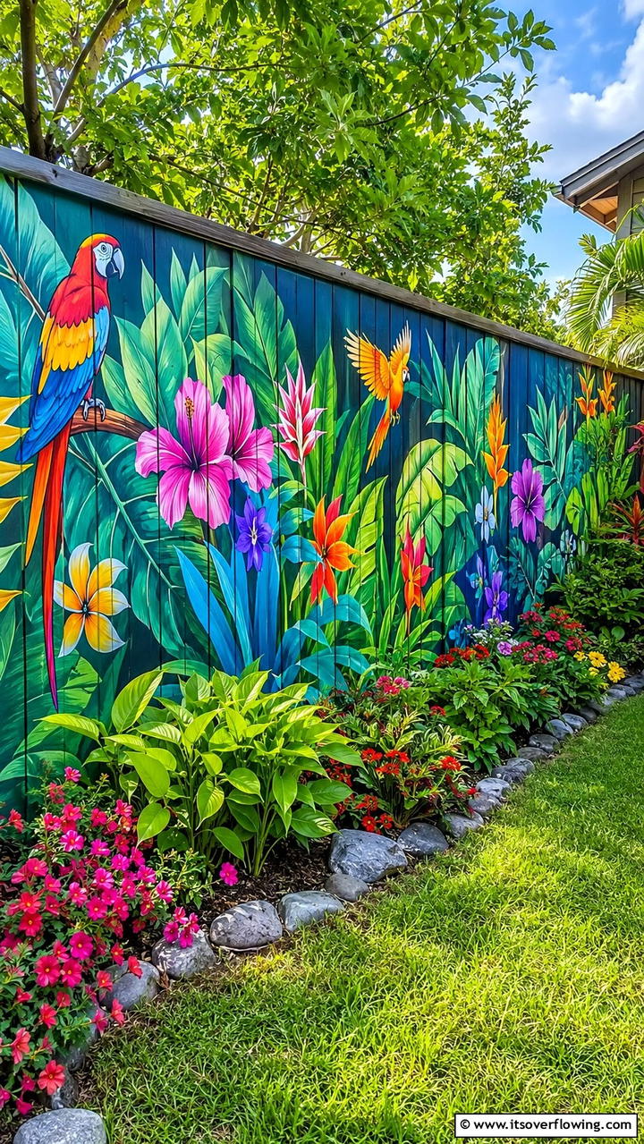 Garden Murals on Fences - 30 Garden Art Ideas to Personalize Your Outdoor Space