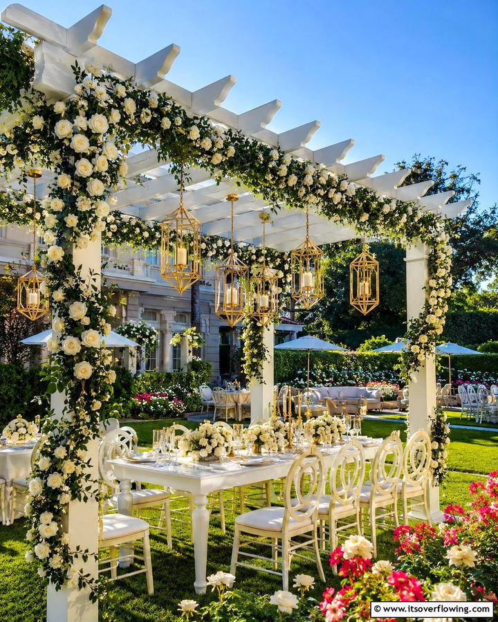 Garden Party with Elegant Decor - 30 50th Wedding Anniversary Ideas for Golden Love