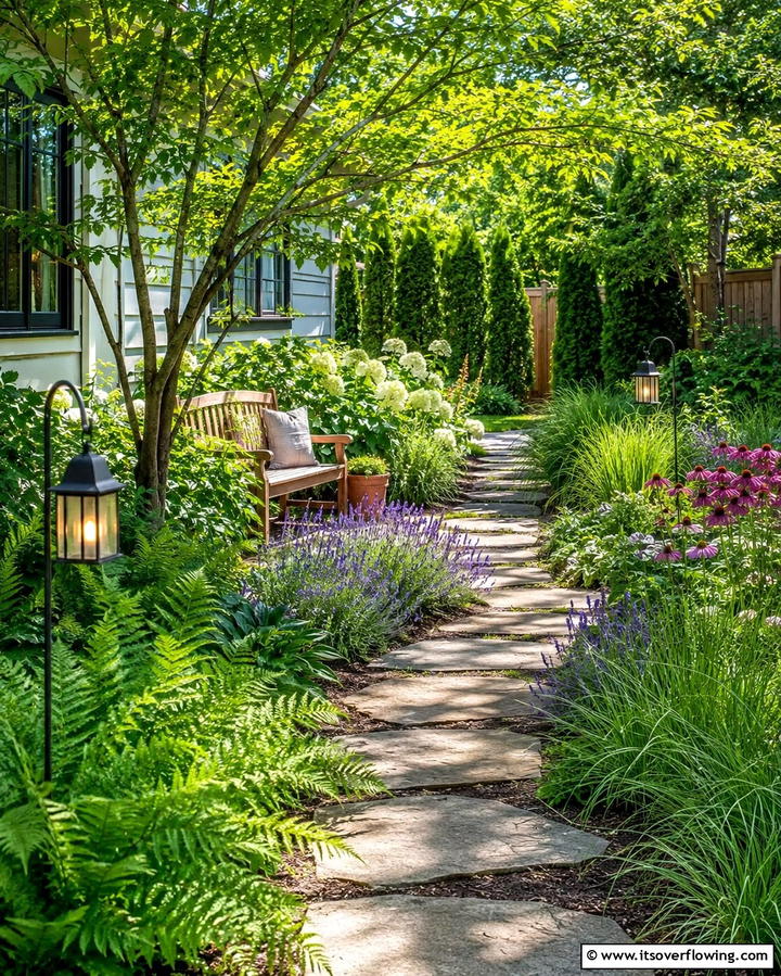 Garden Pathway Retreat - 20 Creative L-Shaped Backyard Ideas for Small Spaces