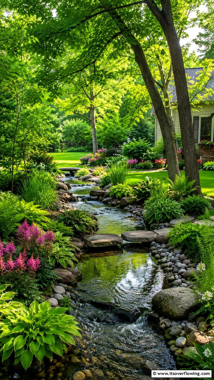 Garden Stream Pathway - 21 Water Feature Ideas for Serene Garden Landscaping