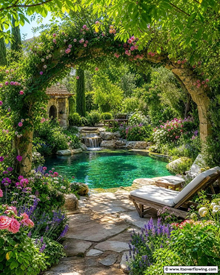 Garden Surround Oasis - 21 Stunning Swimming Pool Designs for Backyard Oasis