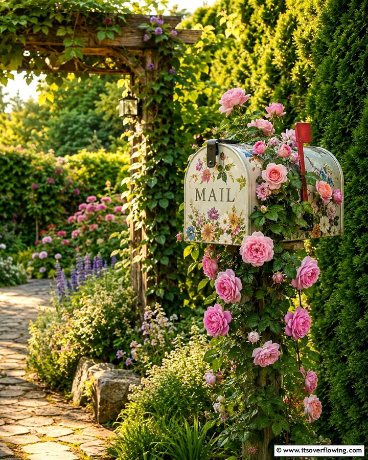 Garden Themed Mailbox Transformation - 30 Mailbox Decor Ideas- Curb Appeal with Personality