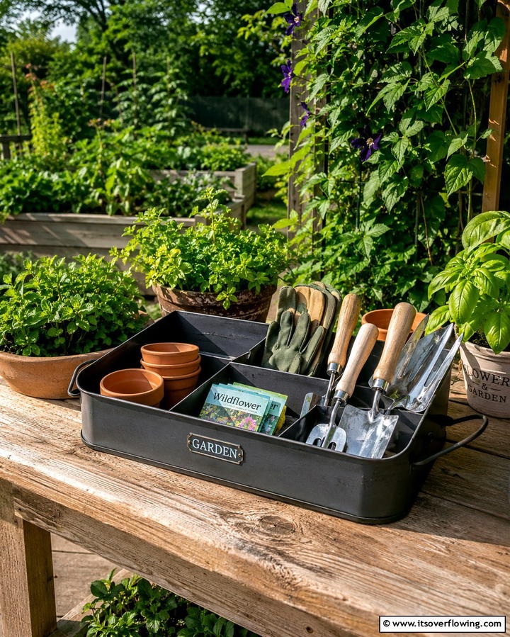 Garden Tray for Tools - 20 Tray Decor Ideas to Elevate Your Home Style